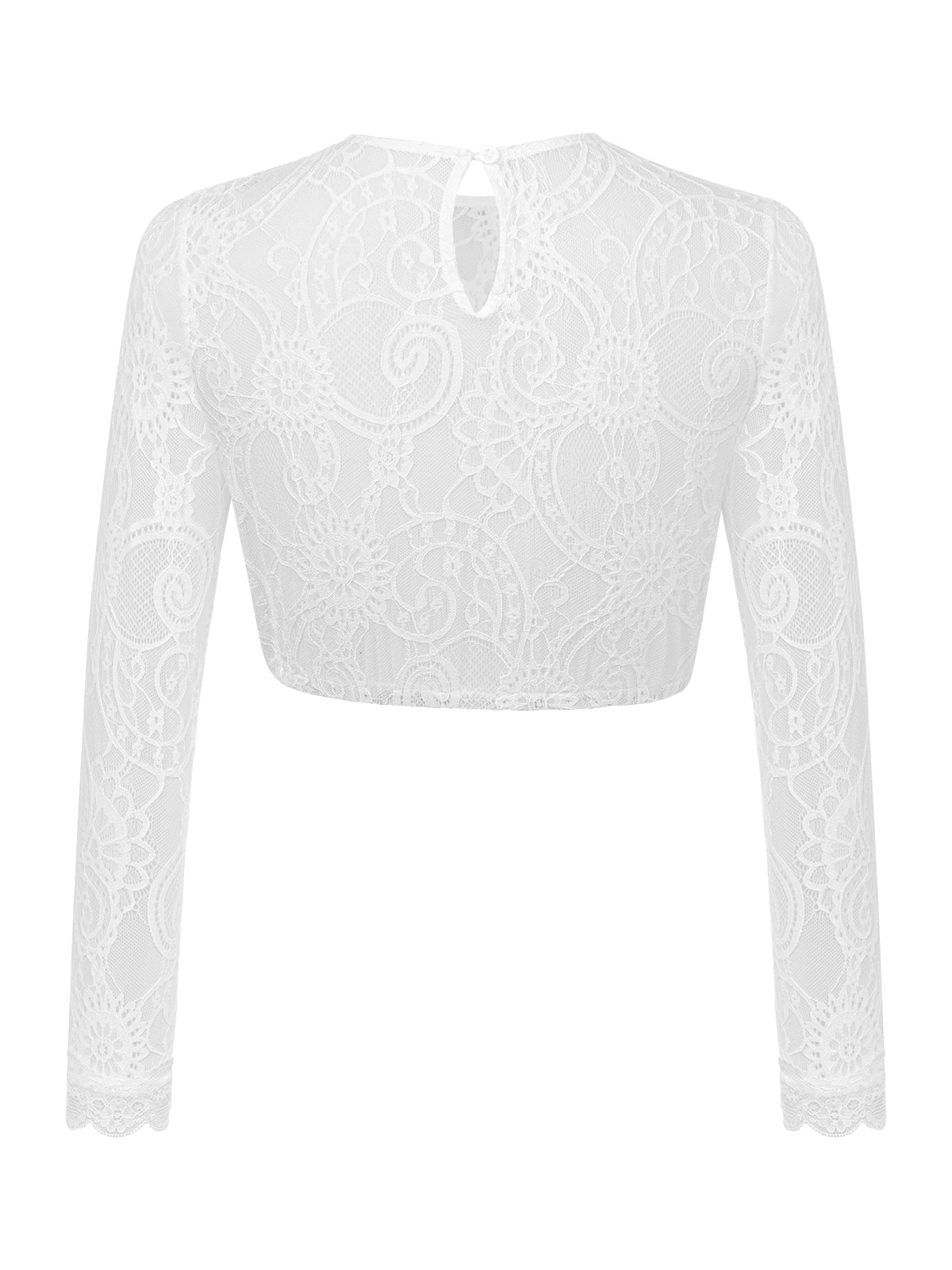 Weiß Dirndlblusen mit Langarm - Magdalena