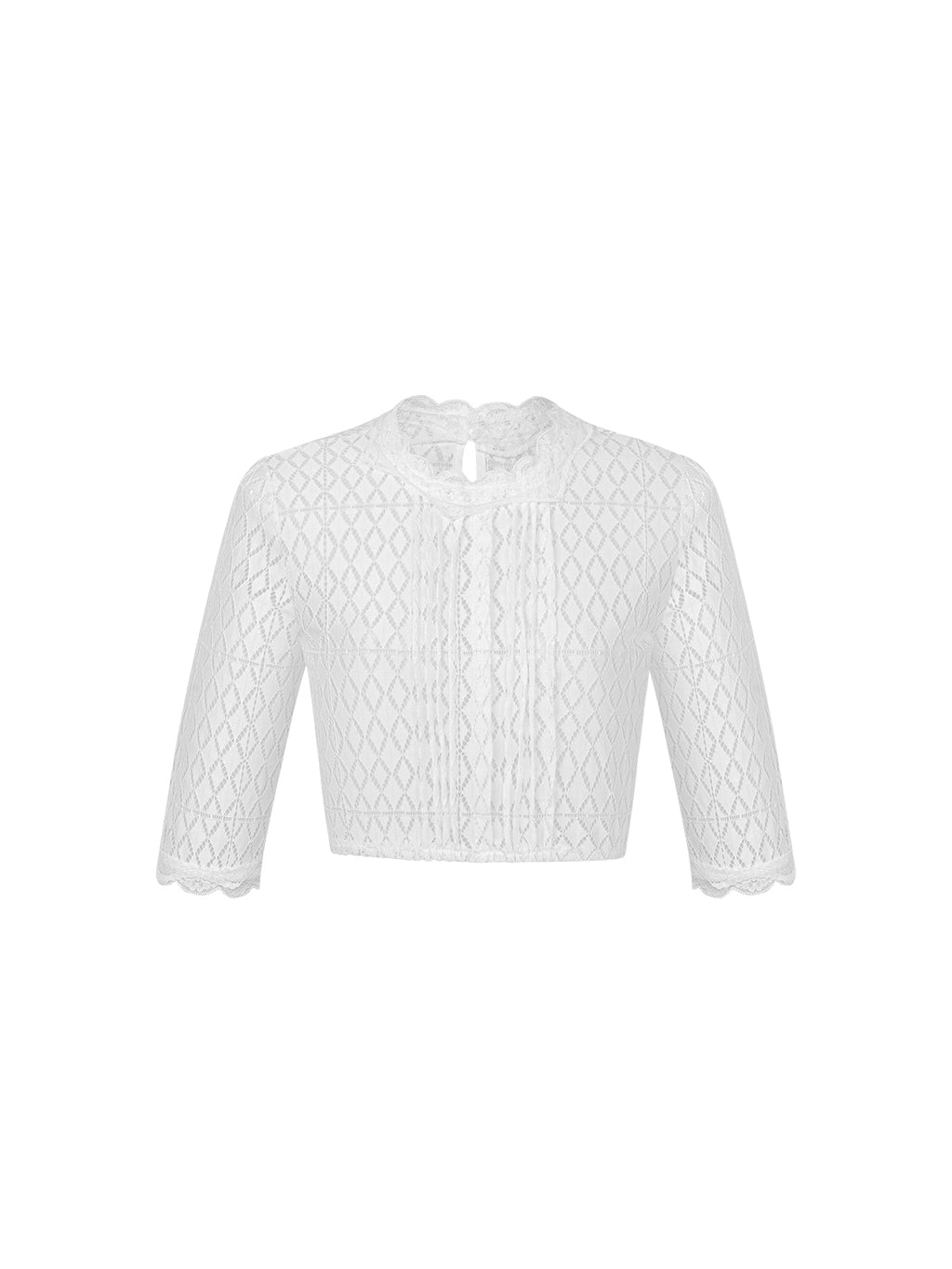 Weiß Dirndlblusen mit Kurzarm - Benedikta