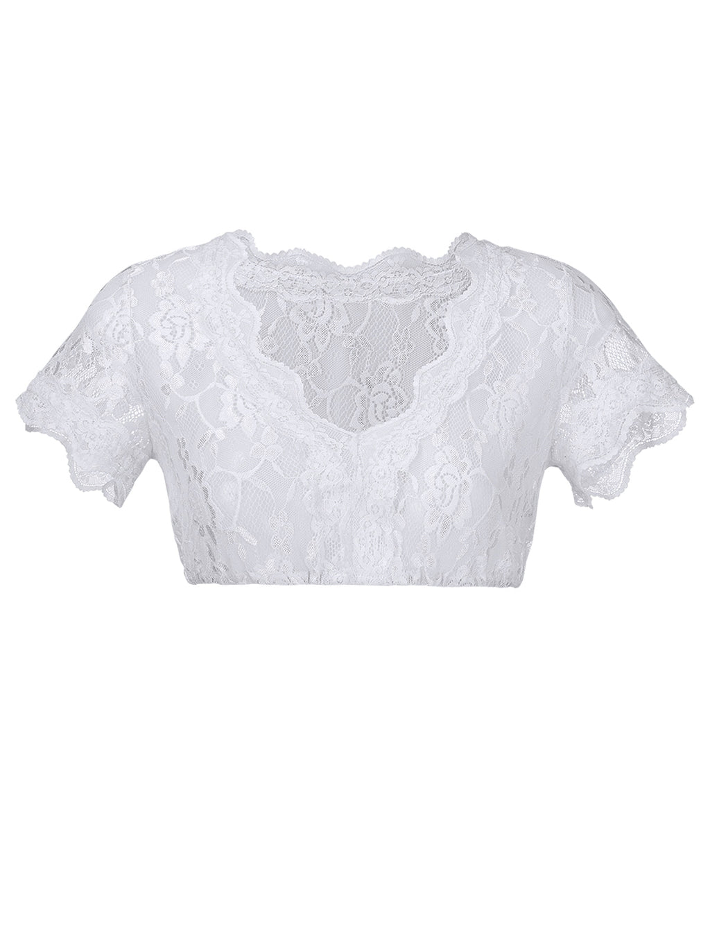 Weiß Dirndlblusen mit Kurzarm - Adelheid