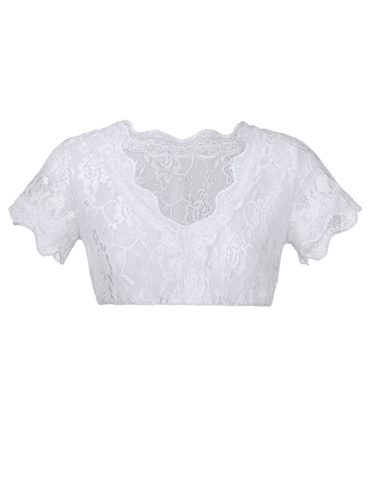 Weiß Dirndlblusen mit Kurzarm - Adelheid