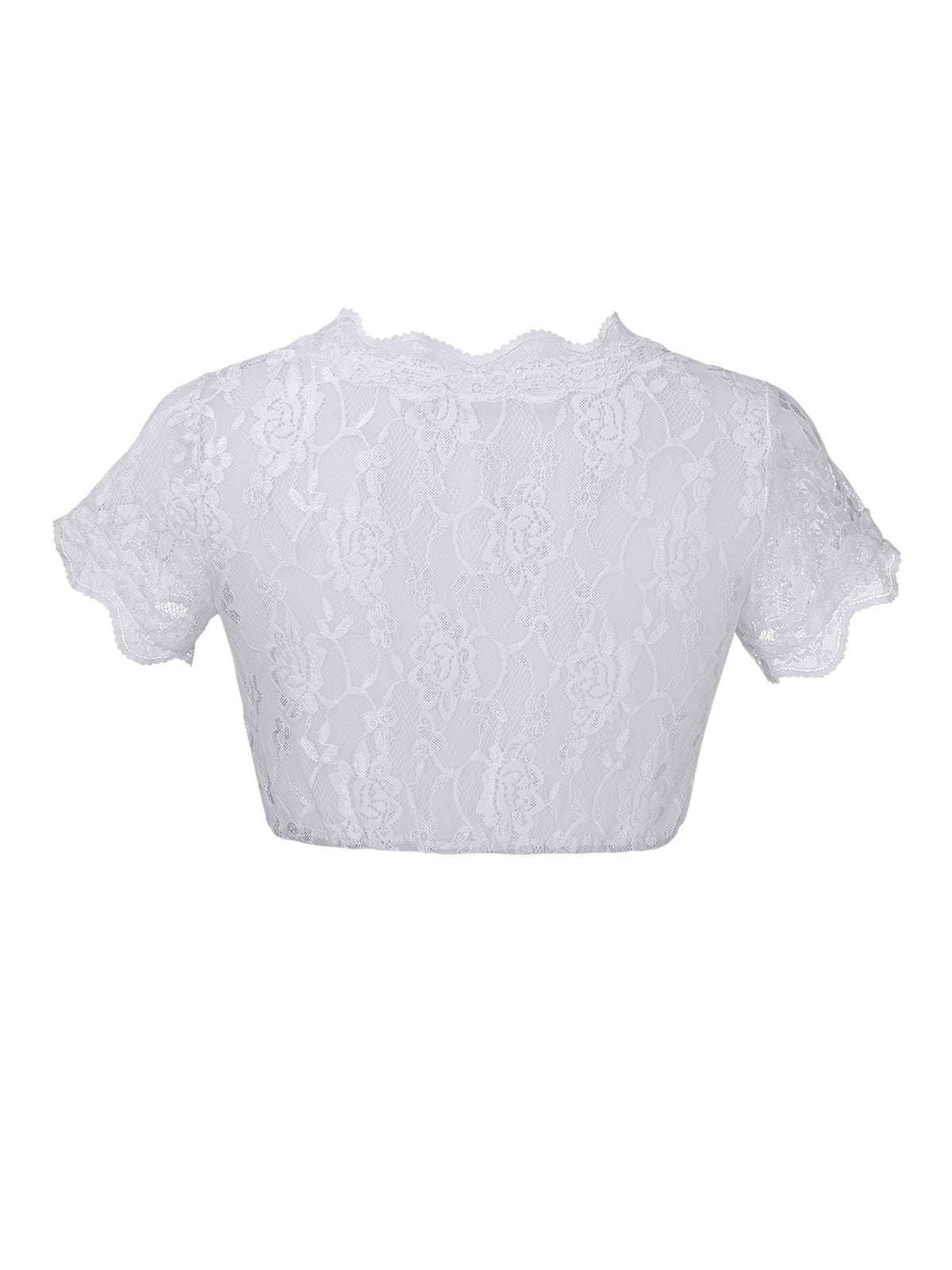 Weiß Dirndlblusen mit Kurzarm - Adelheid