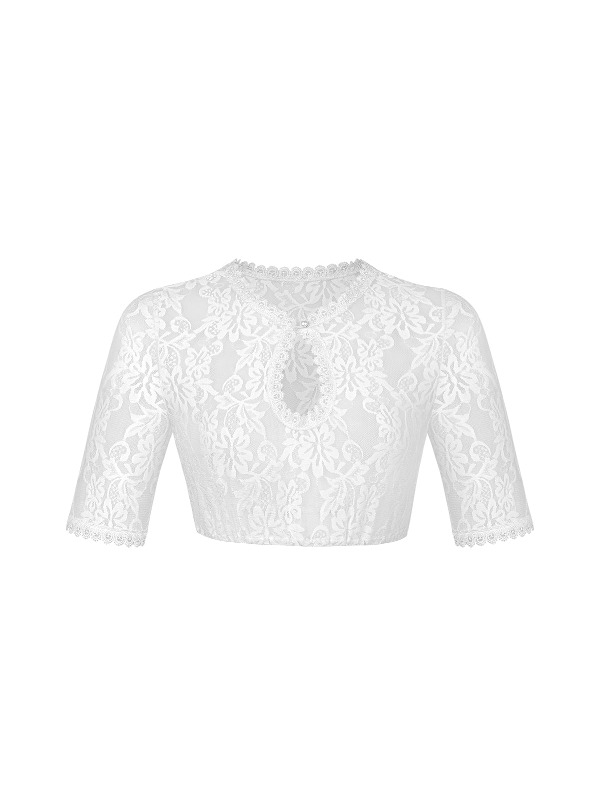 Weiß Dirndlblusen mit Halbarm - Waltraud