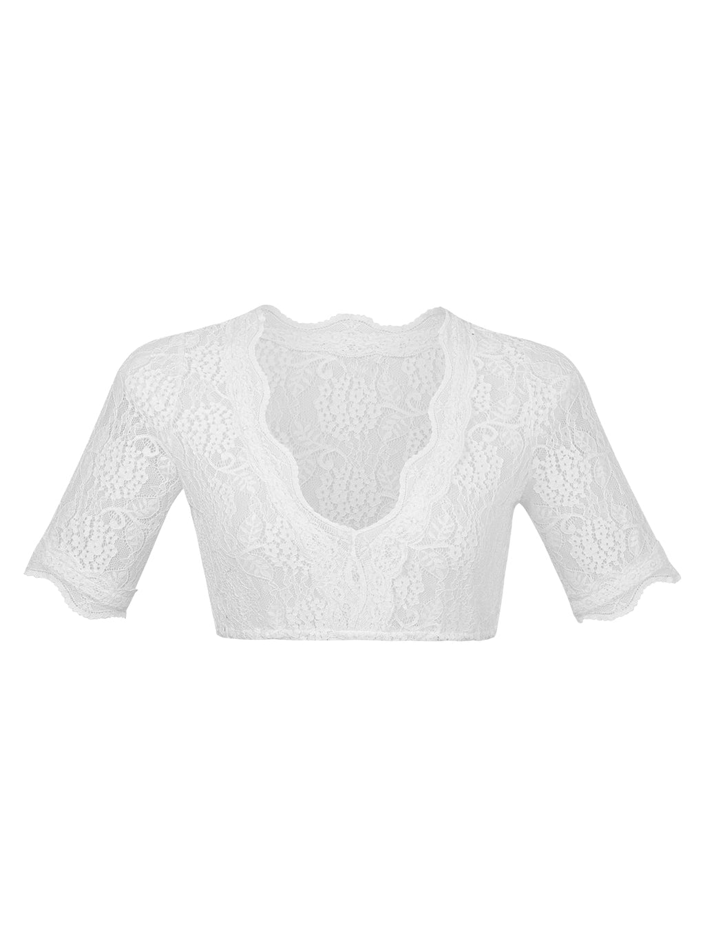 Weiß Dirndlblusen mit Kurzarm - Dorothea