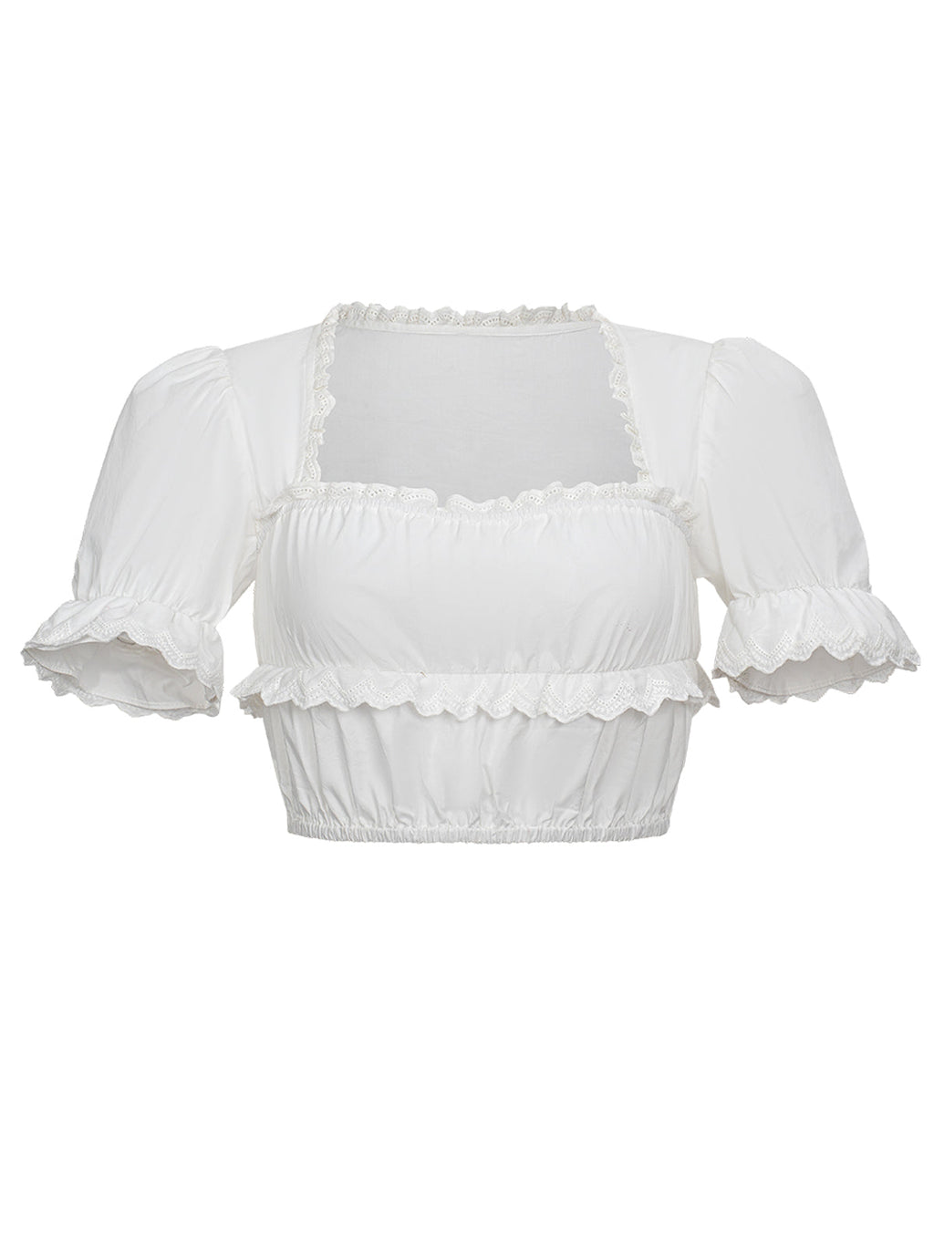 Weiß Dirndlblusen mit Kurzarm - Lorelei