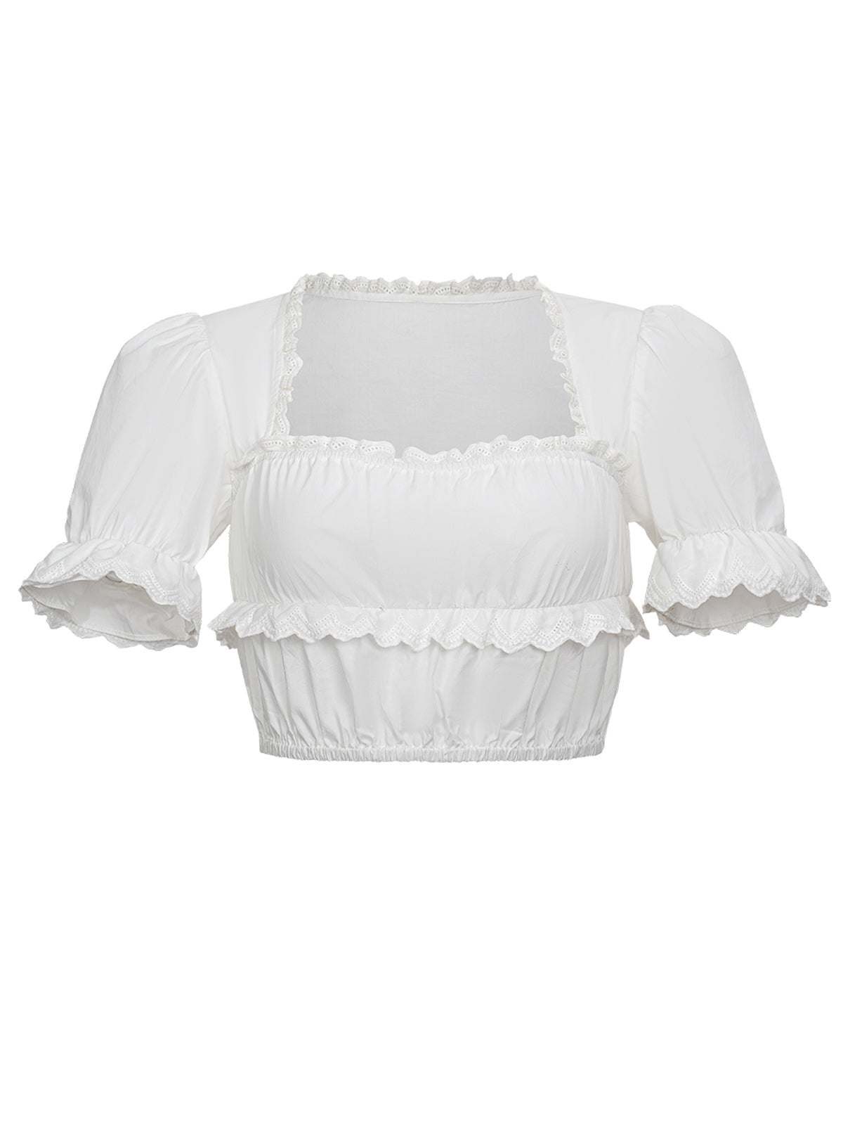 Weiß Dirndlblusen mit Kurzarm - Lorelei