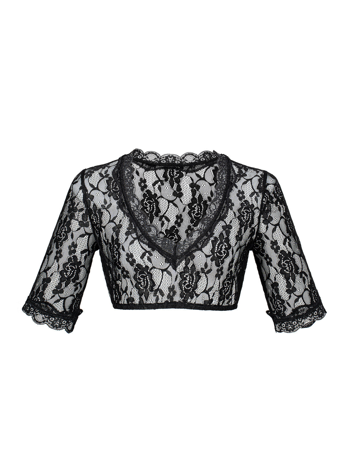 Schwarz Dirndlblusen mit Halbarm - Henriette