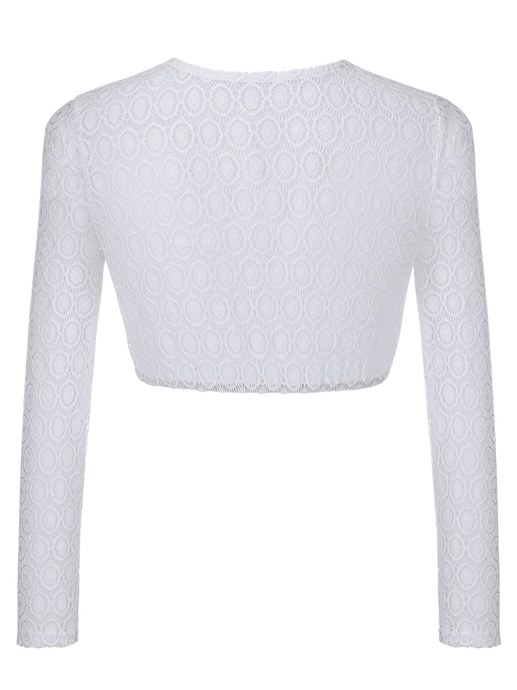 Weiß Dirndlblusen mit Langarm - Karola