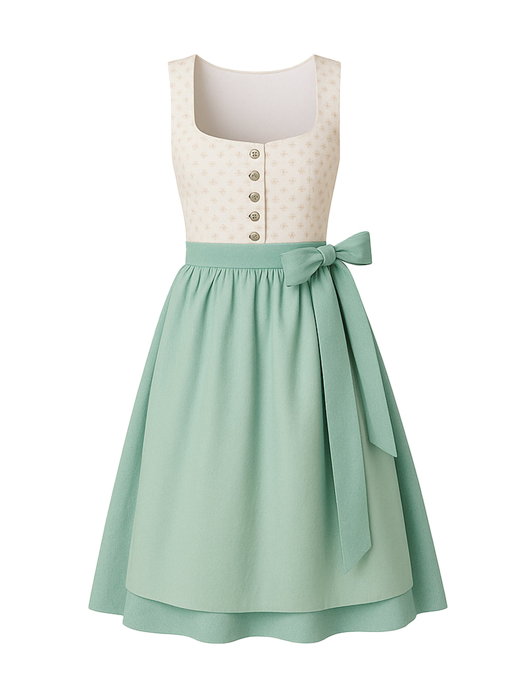 Beige Dirndl mit Gerader Ausschnitt - ILONA