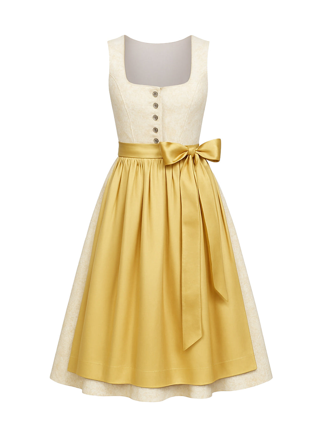 Beige Dirndl mit Gerader Ausschnitt - CARINA