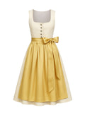 Beige Dirndl mit Gerader Ausschnitt - CARINA