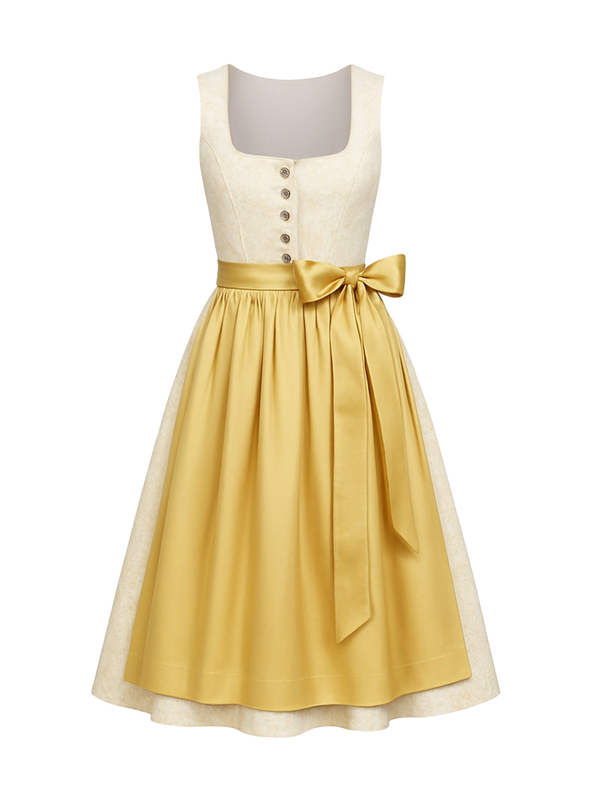 Beige Dirndl mit Gerader Ausschnitt - CARINA