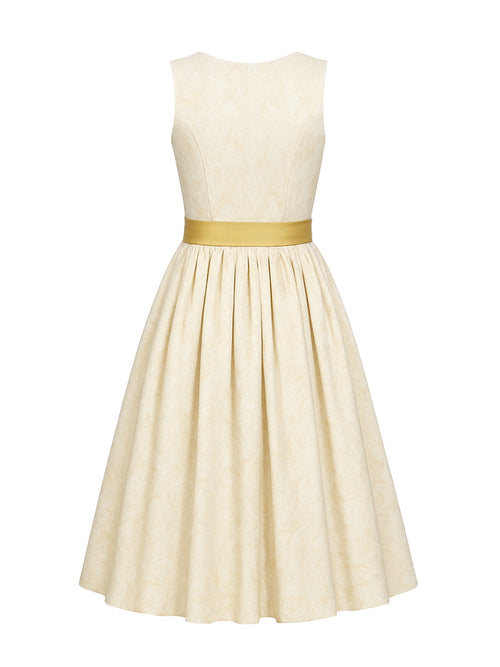 Beige Dirndl mit Gerader Ausschnitt - CARINA