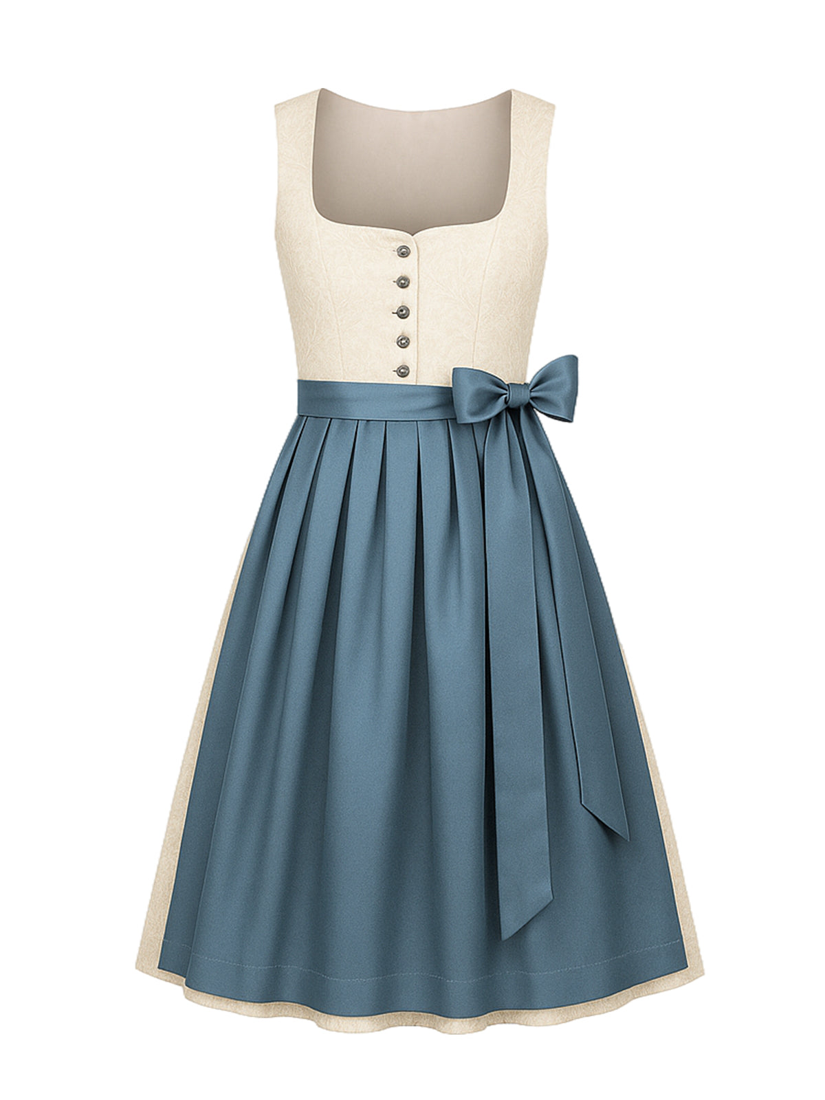 Beige Dirndl mit Gerader Ausschnitt - ROSALIE