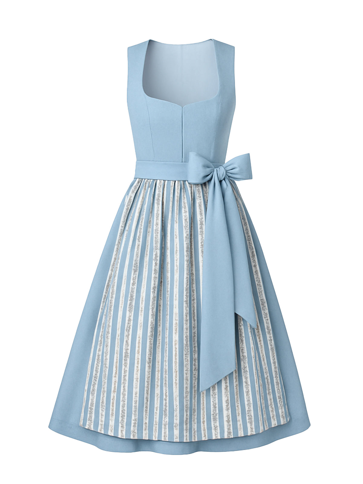 Blau Dirndl mit Gerader Ausschnitt - URSULA