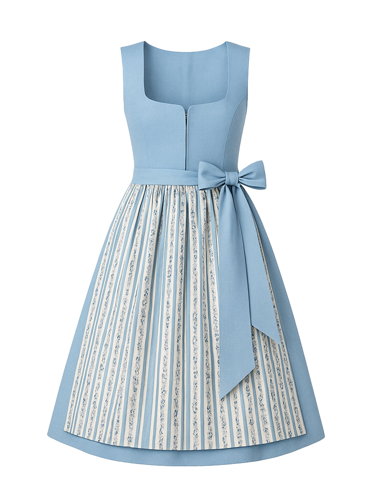 Blau Dirndl mit Gerader Ausschnitt - INGRID