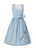 Blau Dirndl mit Gerader Ausschnitt - CORNELIA
