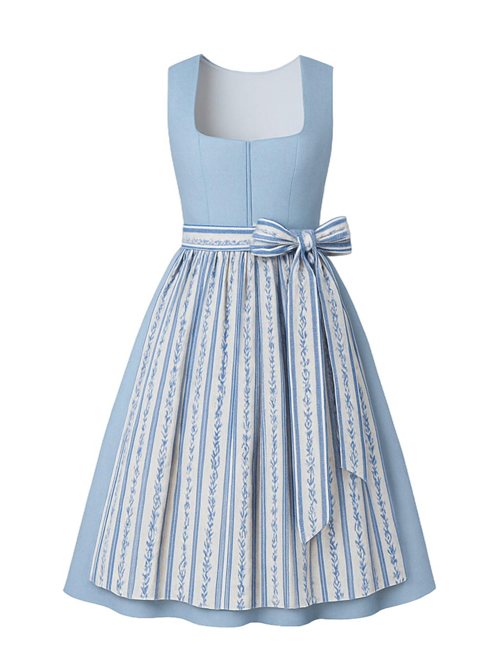Blau Dirndl mit Gerader Ausschnitt - ISABELL