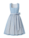 Blau Dirndl mit Gerader Ausschnitt - ISABELL