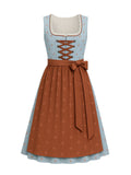 Blau Dirndl mit Gerader Ausschnitt - AMALIA