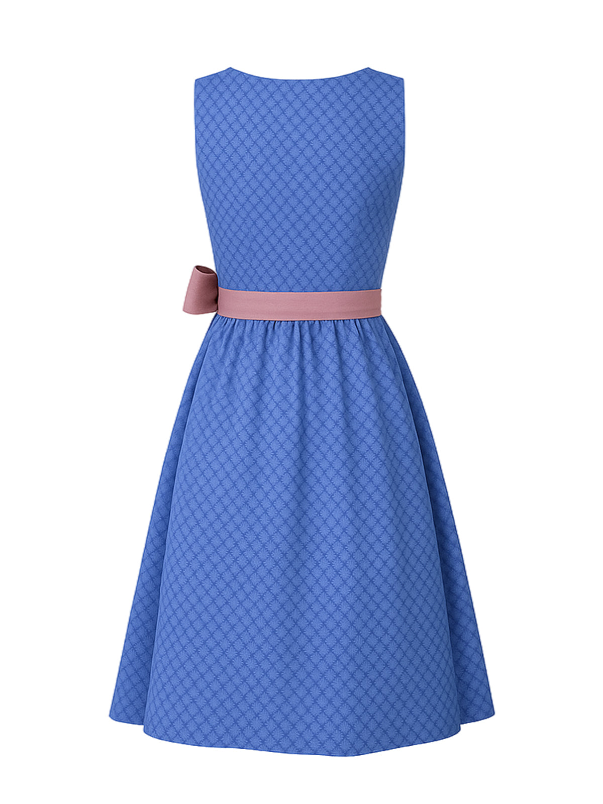 Blau Dirndl mit Gerader Ausschnitt - JOHANNA