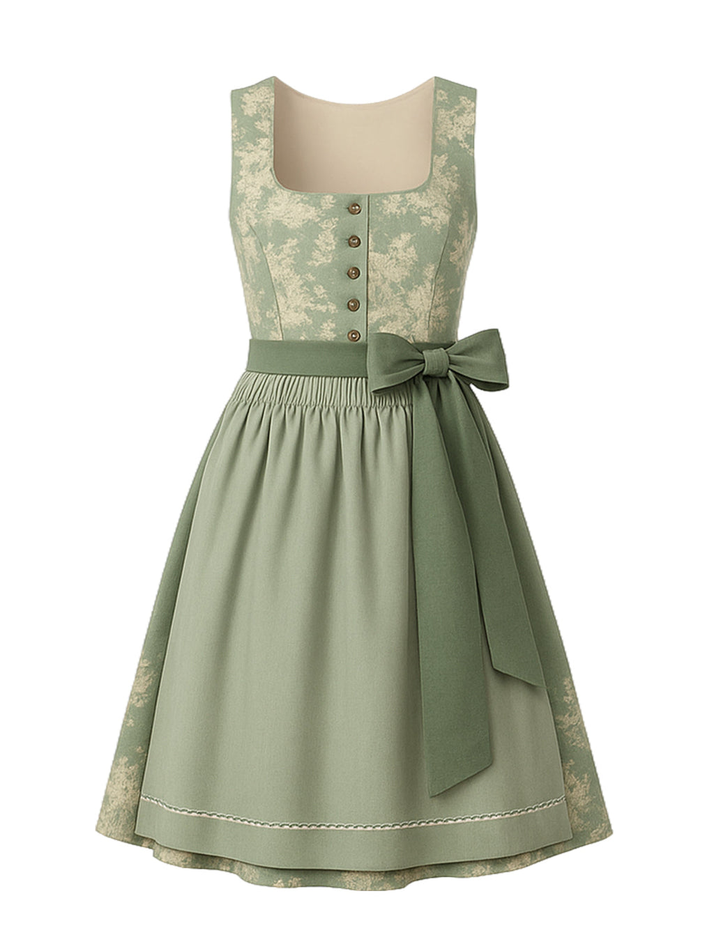 Grün Dirndl mit Gerader Ausschnitt - ANGELIKA