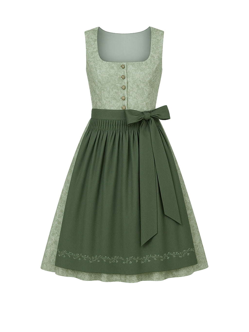 Grün Dirndl mit Gerader Ausschnitt - KLARA