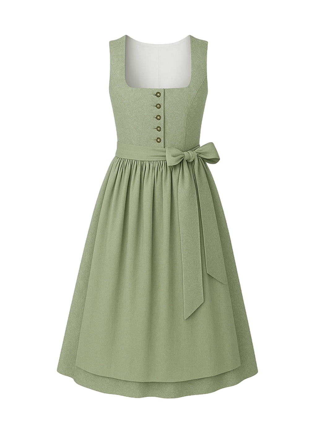Grün Dirndl mit Gerader Ausschnitt - SANDRA