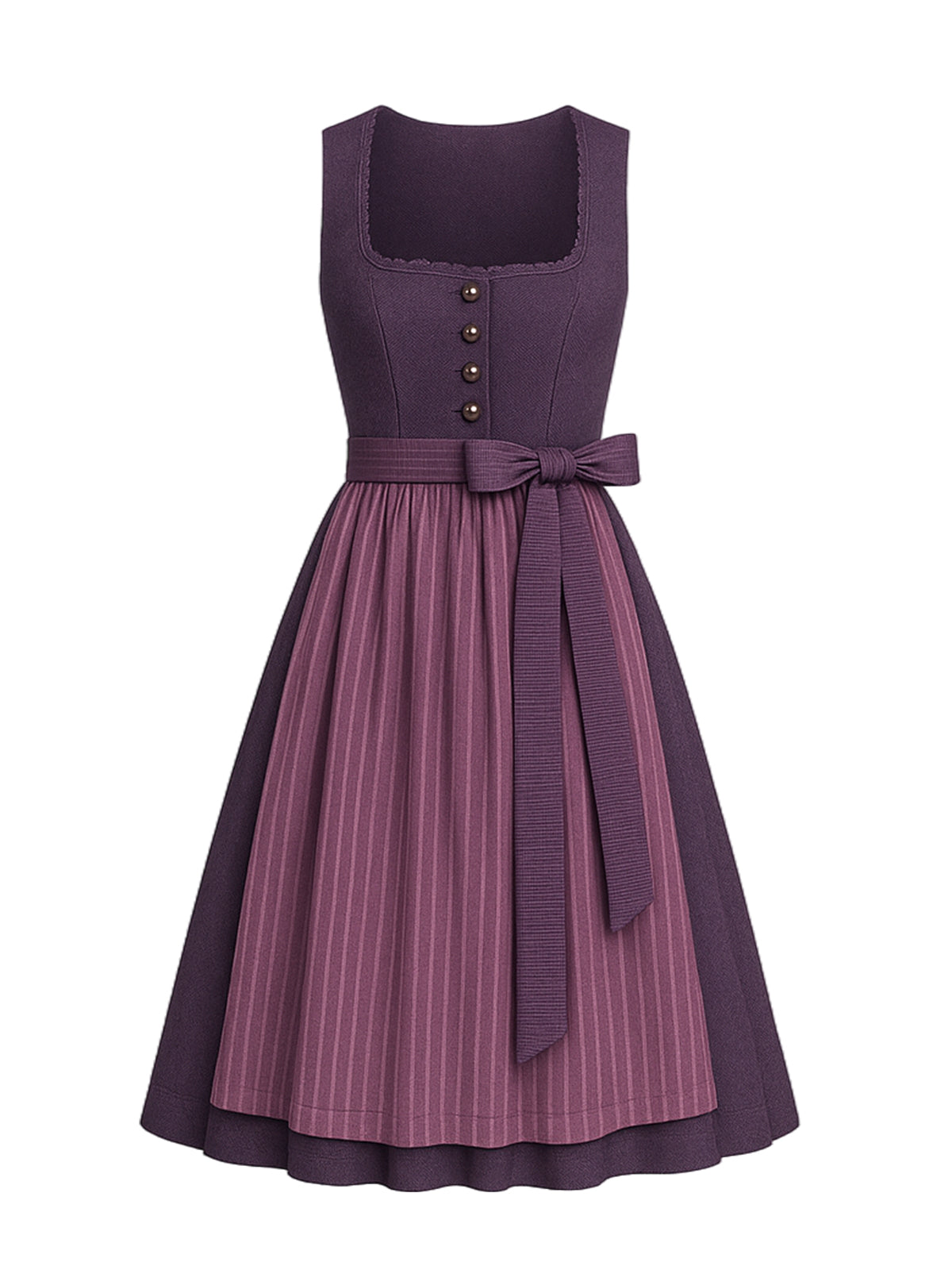 Lila Dirndl mit Gerader Ausschnitt - CLARA