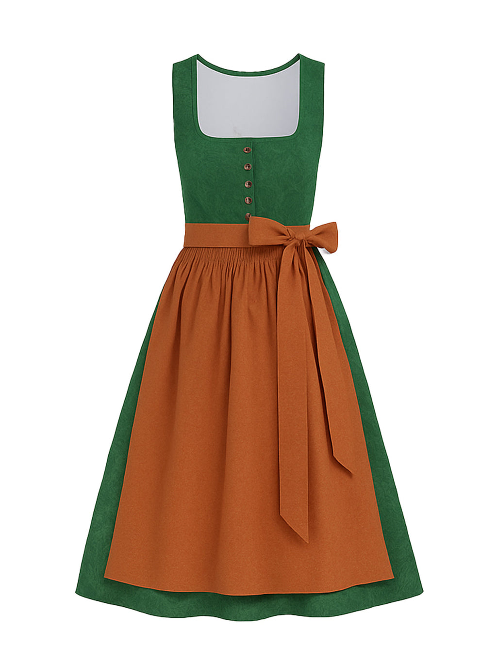 Grün Dirndl mit Gerader Ausschnitt - VALENTINA