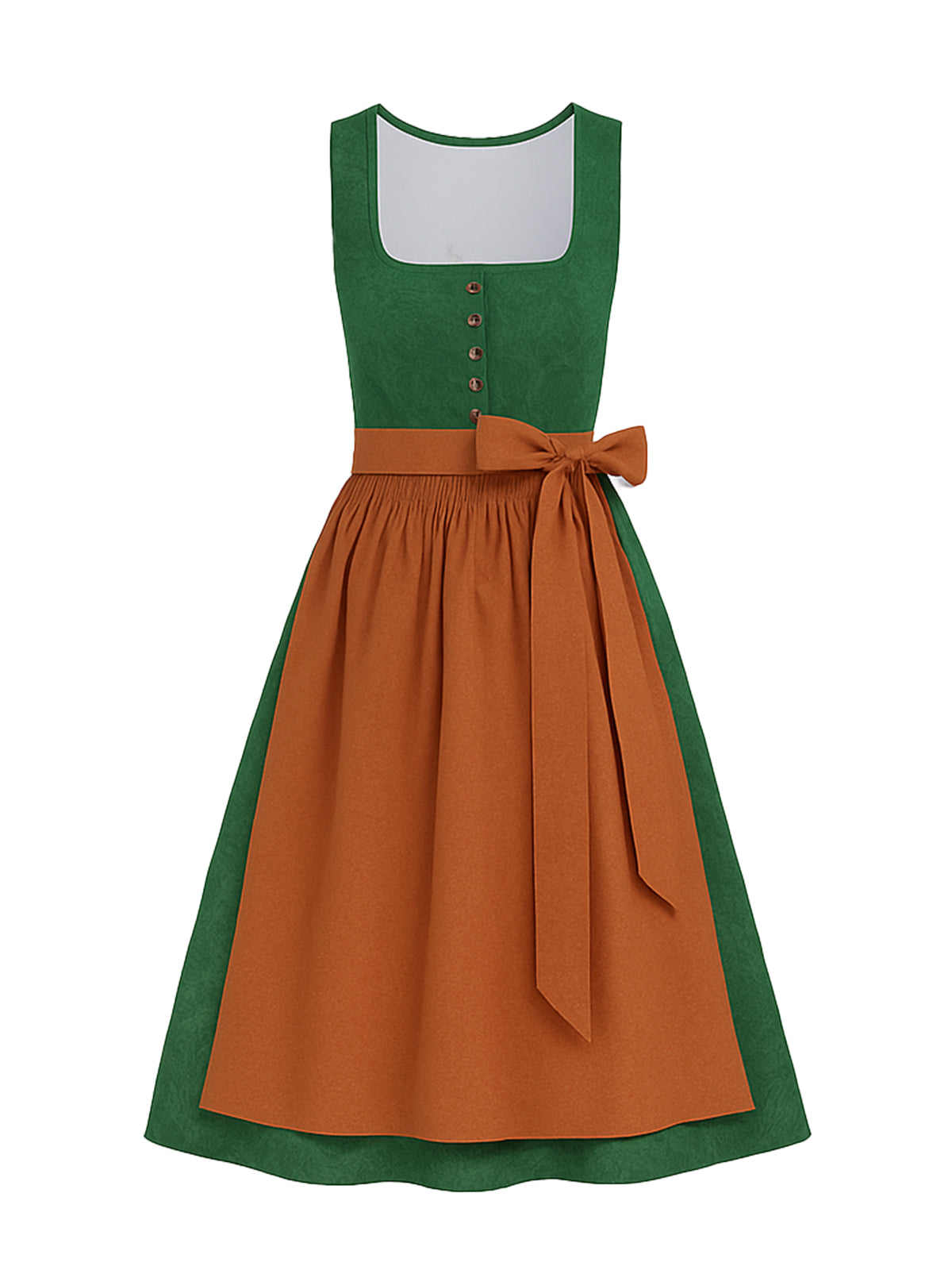 Grün Dirndl mit Gerader Ausschnitt - VALENTINA