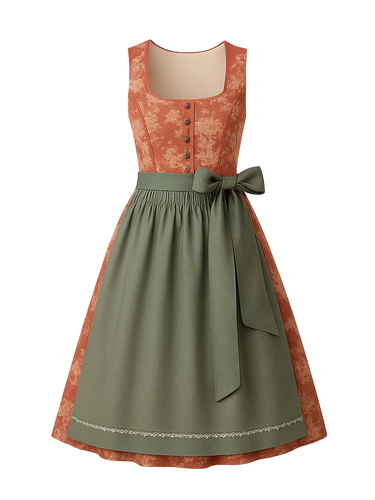 Rosa Dirndl mit Gerader Ausschnitt - LILLI