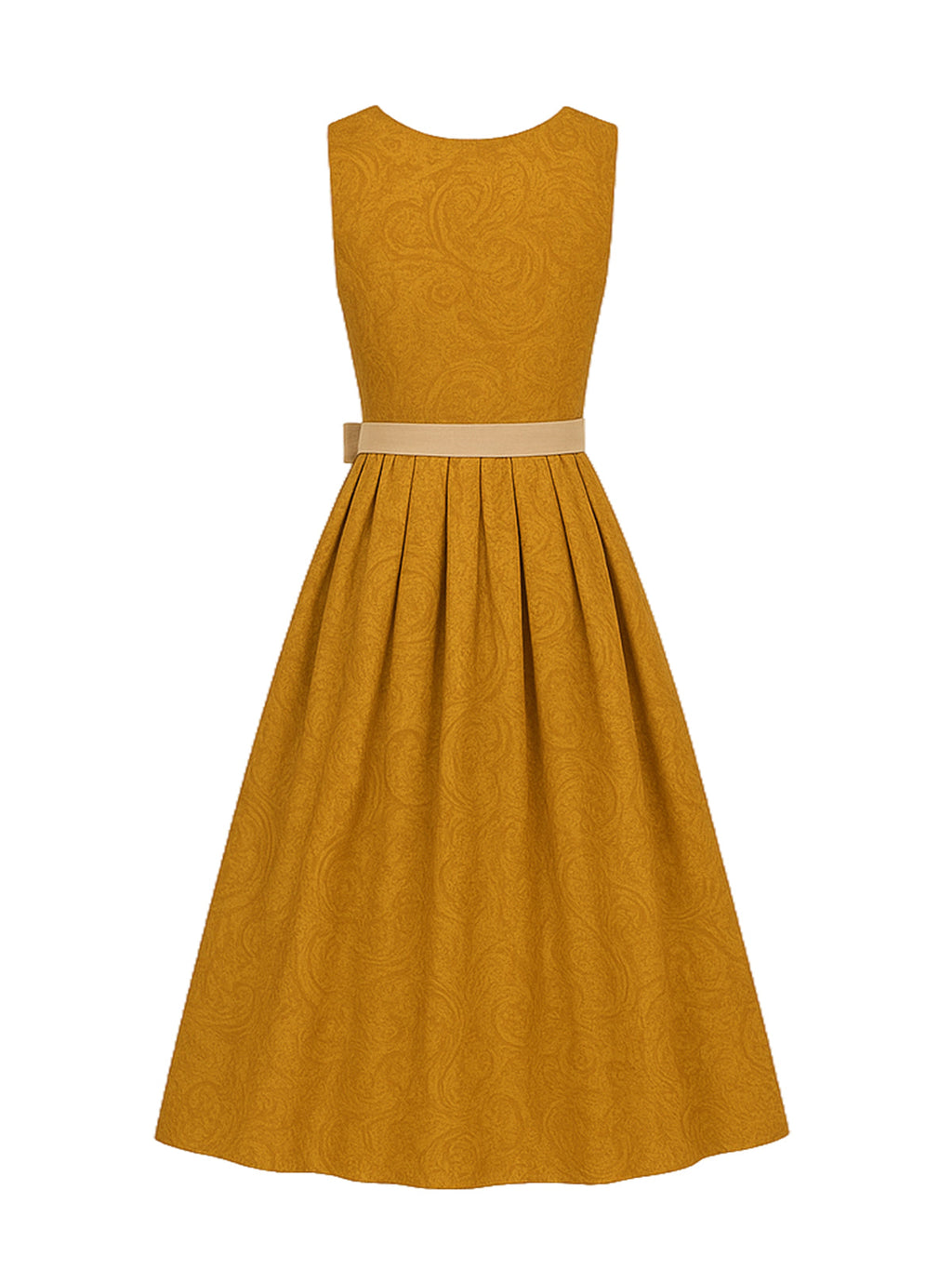 Gelb Dirndl mit Gerader Ausschnitt - YVONNE