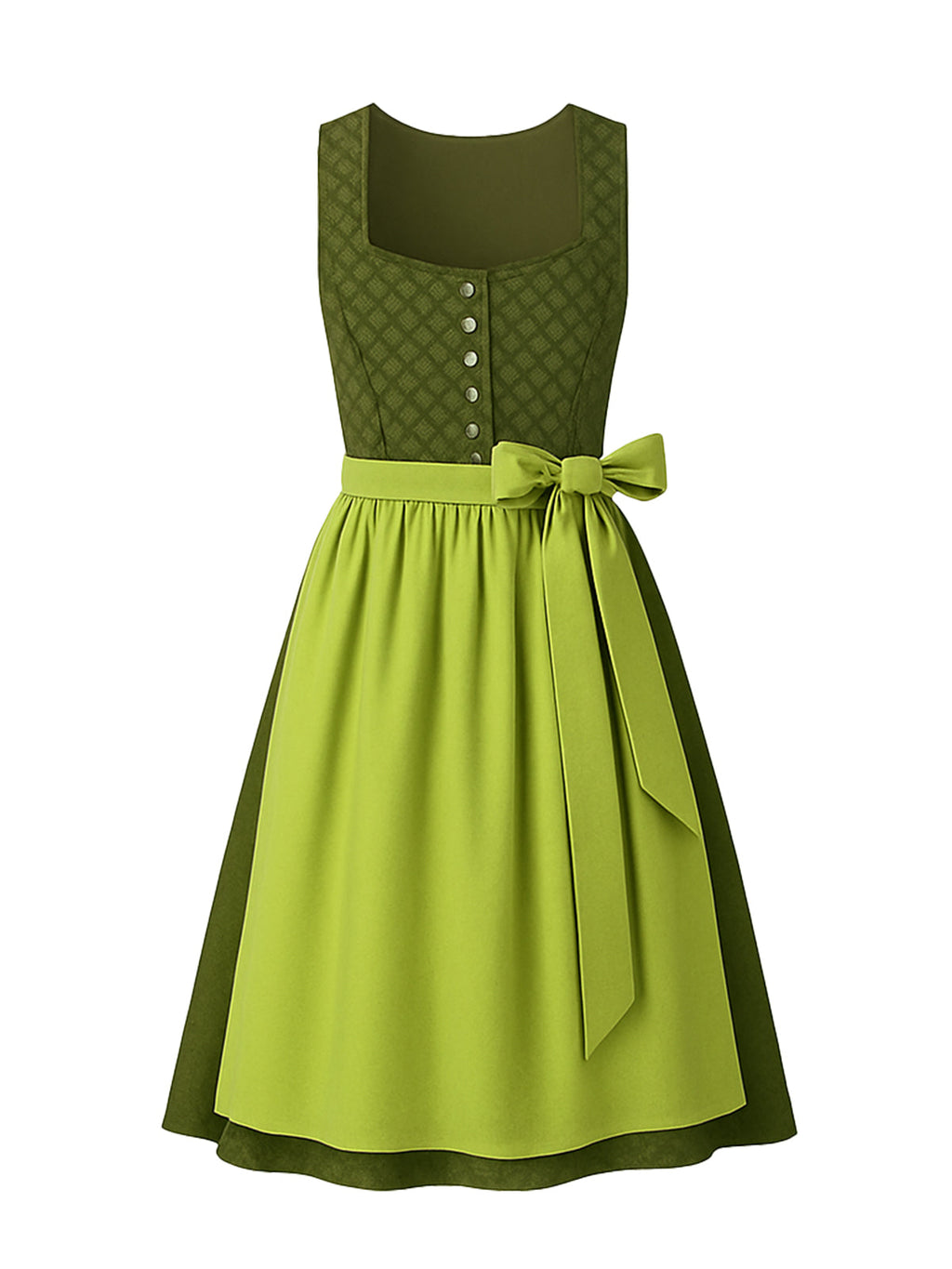 Grün Dirndl mit Gerader Ausschnitt - MELINA