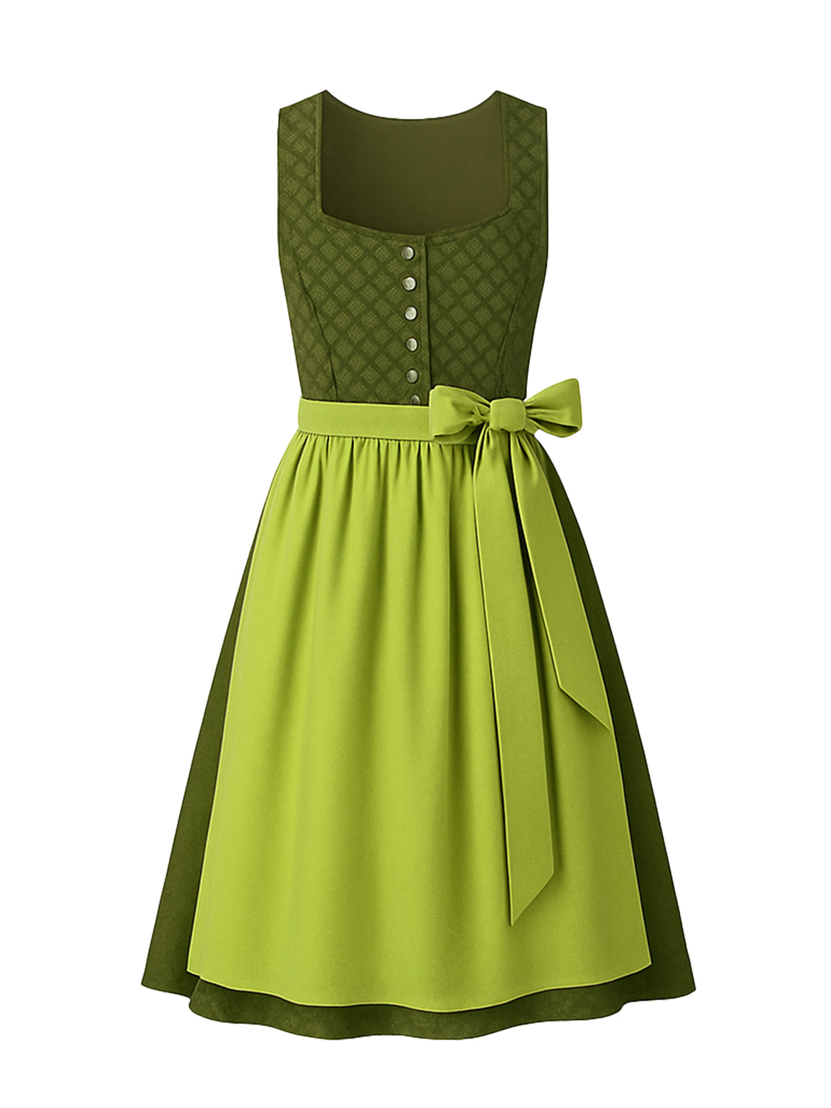 Grün Dirndl mit Gerader Ausschnitt - MELINA