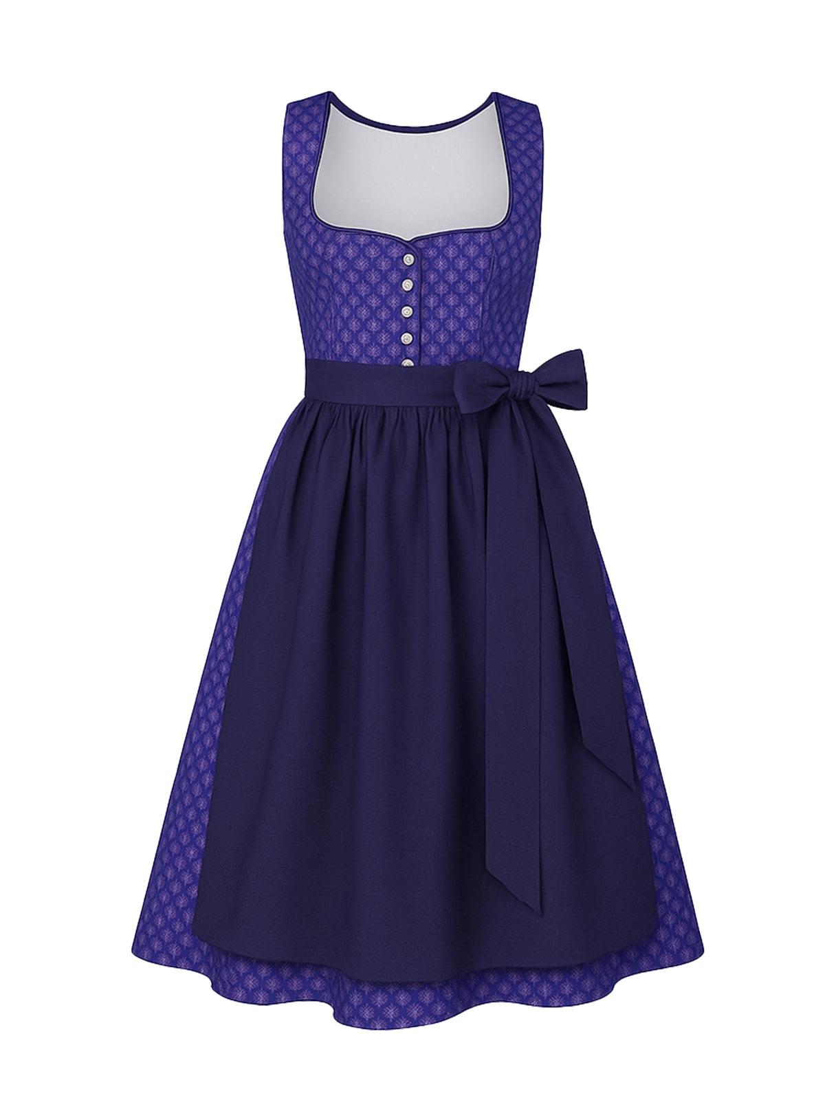 Blau Dirndl mit Gerader Ausschnitt - THERESIA