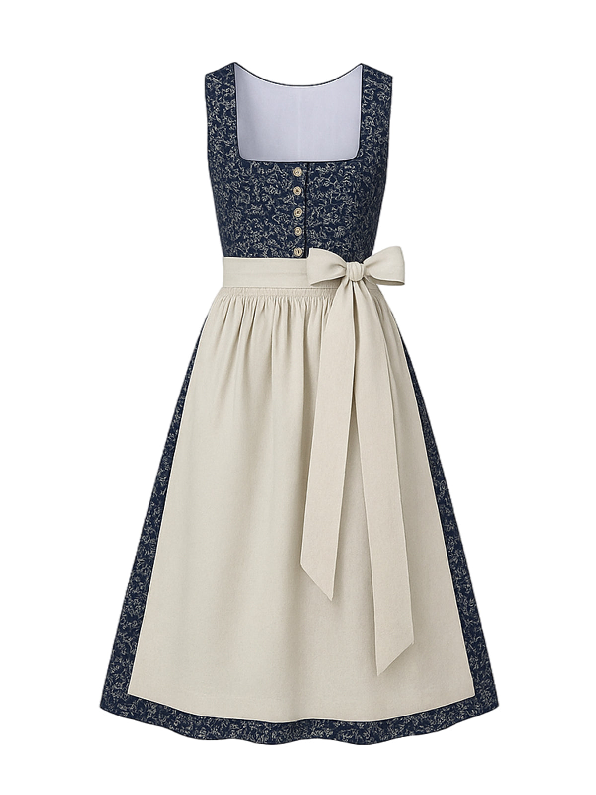 Blau Dirndl mit Gerader Ausschnitt - MIRA