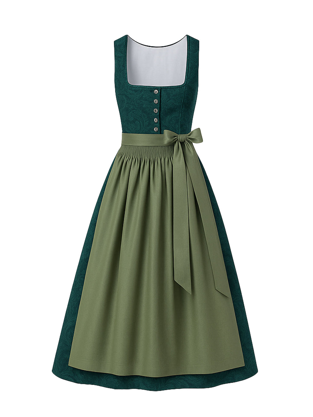 Grün Dirndl mit Gerader Ausschnitt - MARTINA