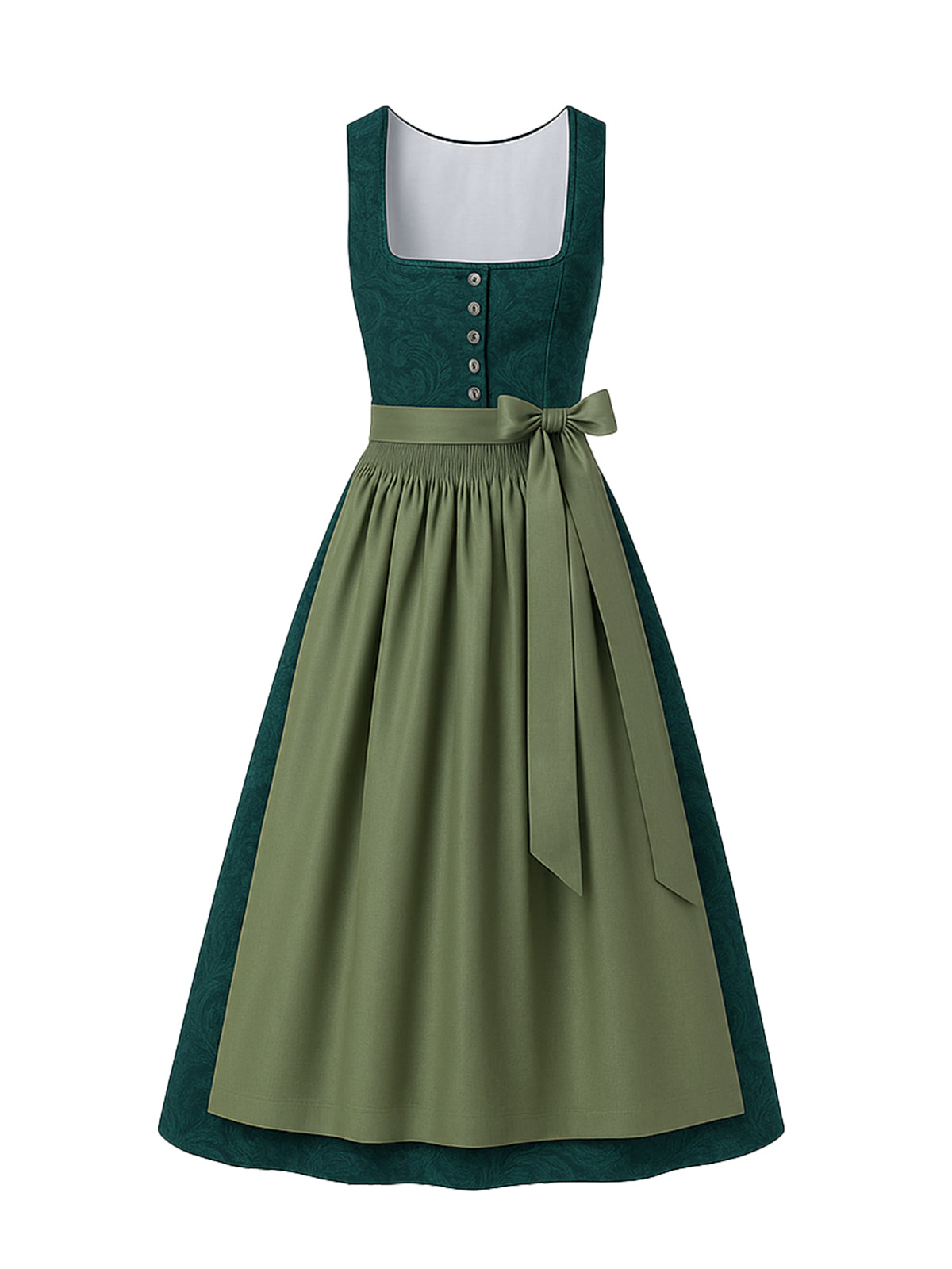 Grün Dirndl mit Gerader Ausschnitt - MARTINA