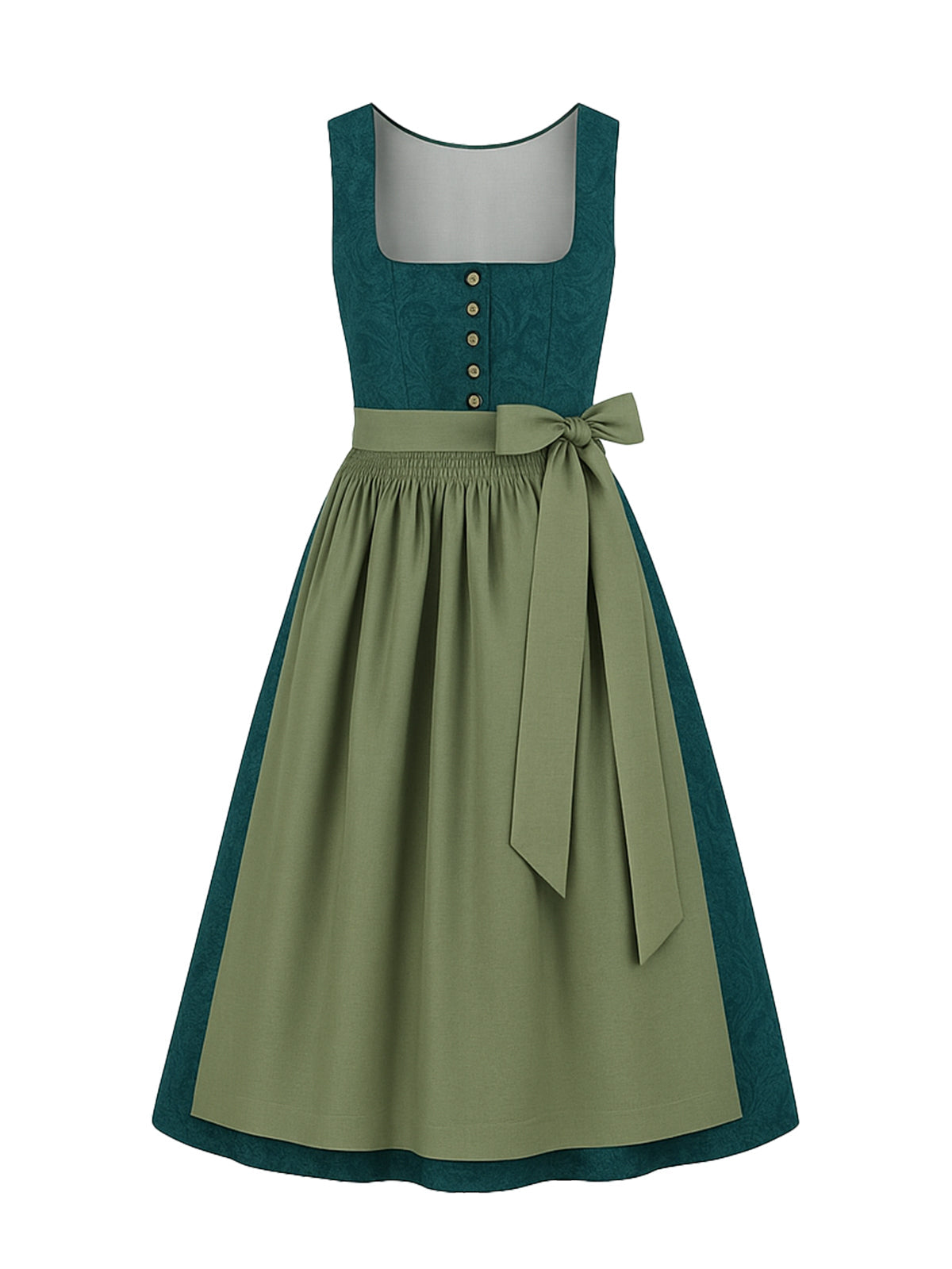 Grün Dirndl mit Gerader Ausschnitt - SOFIE