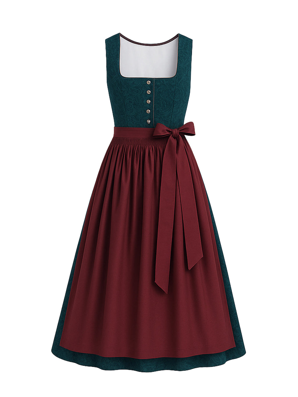 Grün Dirndl mit Gerader Ausschnitt - RONJA