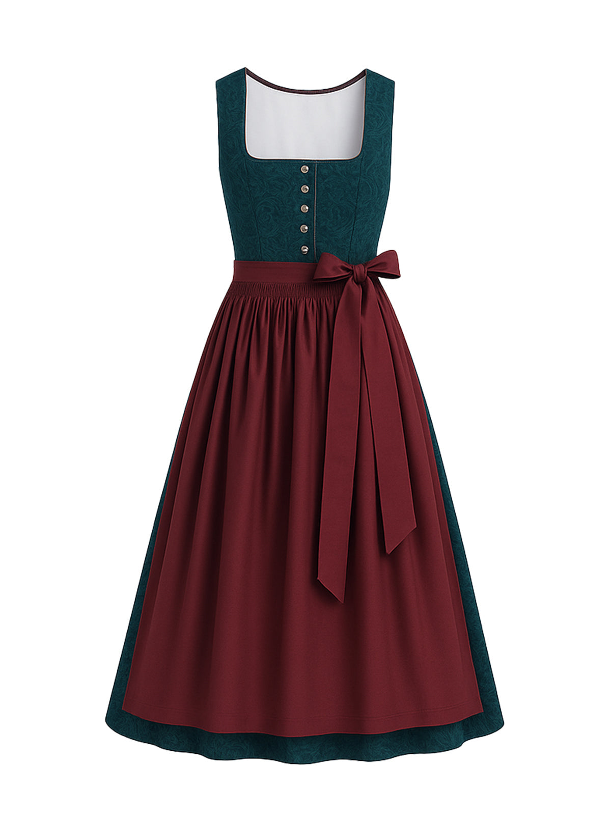 Grün Dirndl mit Gerader Ausschnitt - RONJA