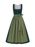 Grün Dirndl mit Gerader Ausschnitt - NELE