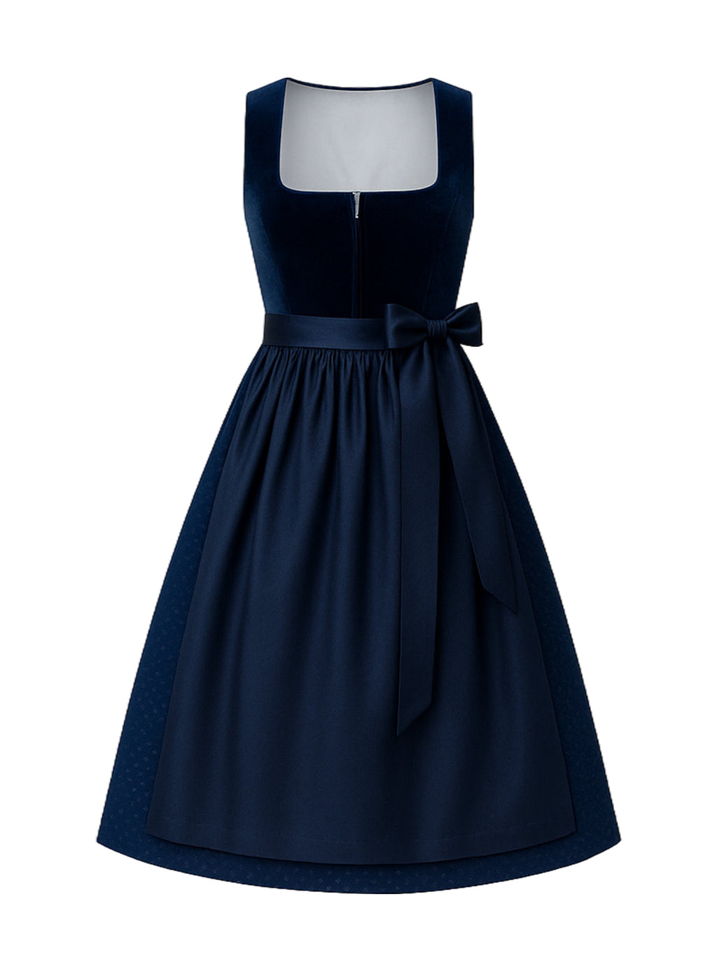 Blau Dirndl mit Gerader Ausschnitt - SVEA