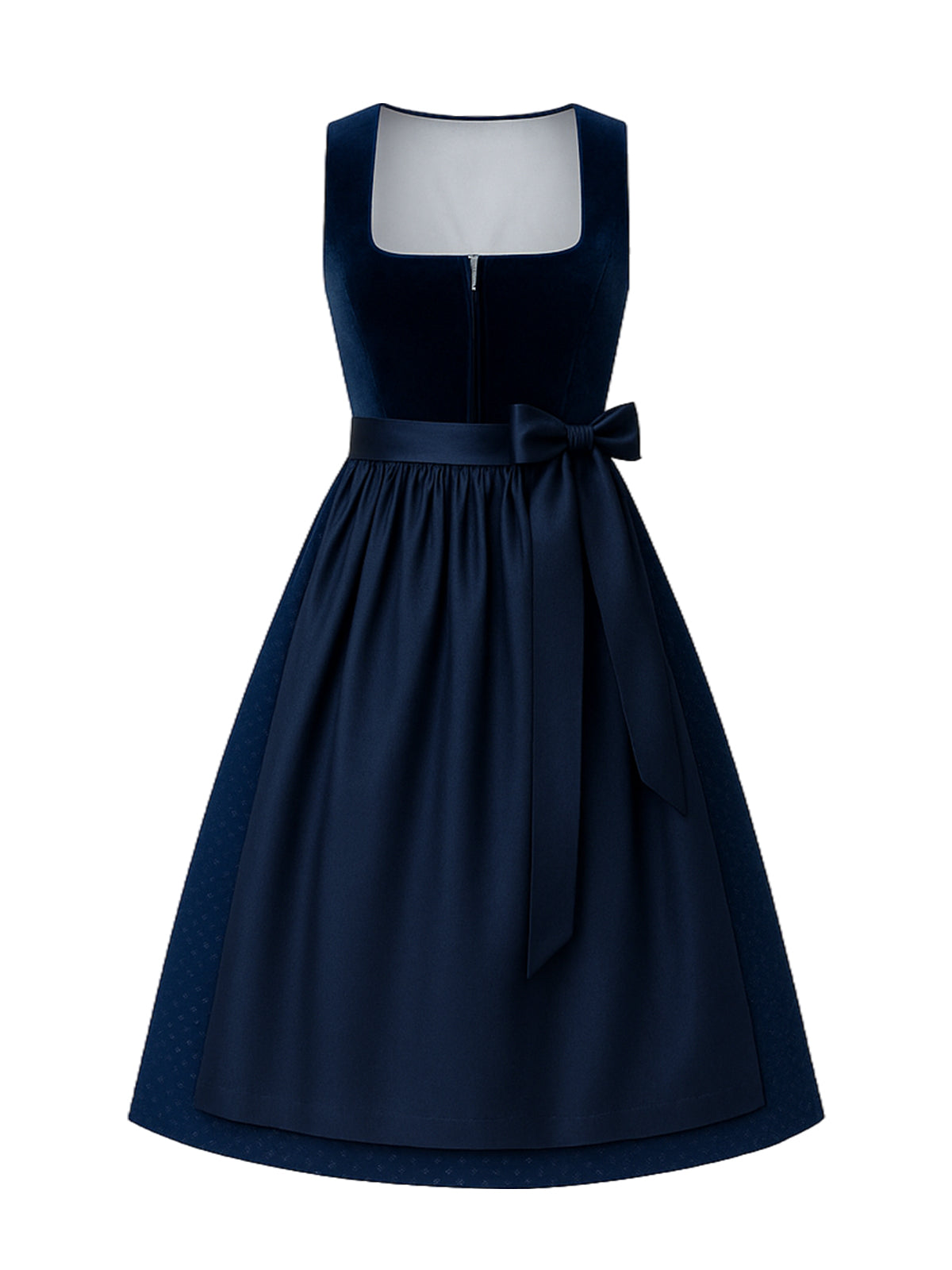 Blau Dirndl mit Gerader Ausschnitt - SVEA