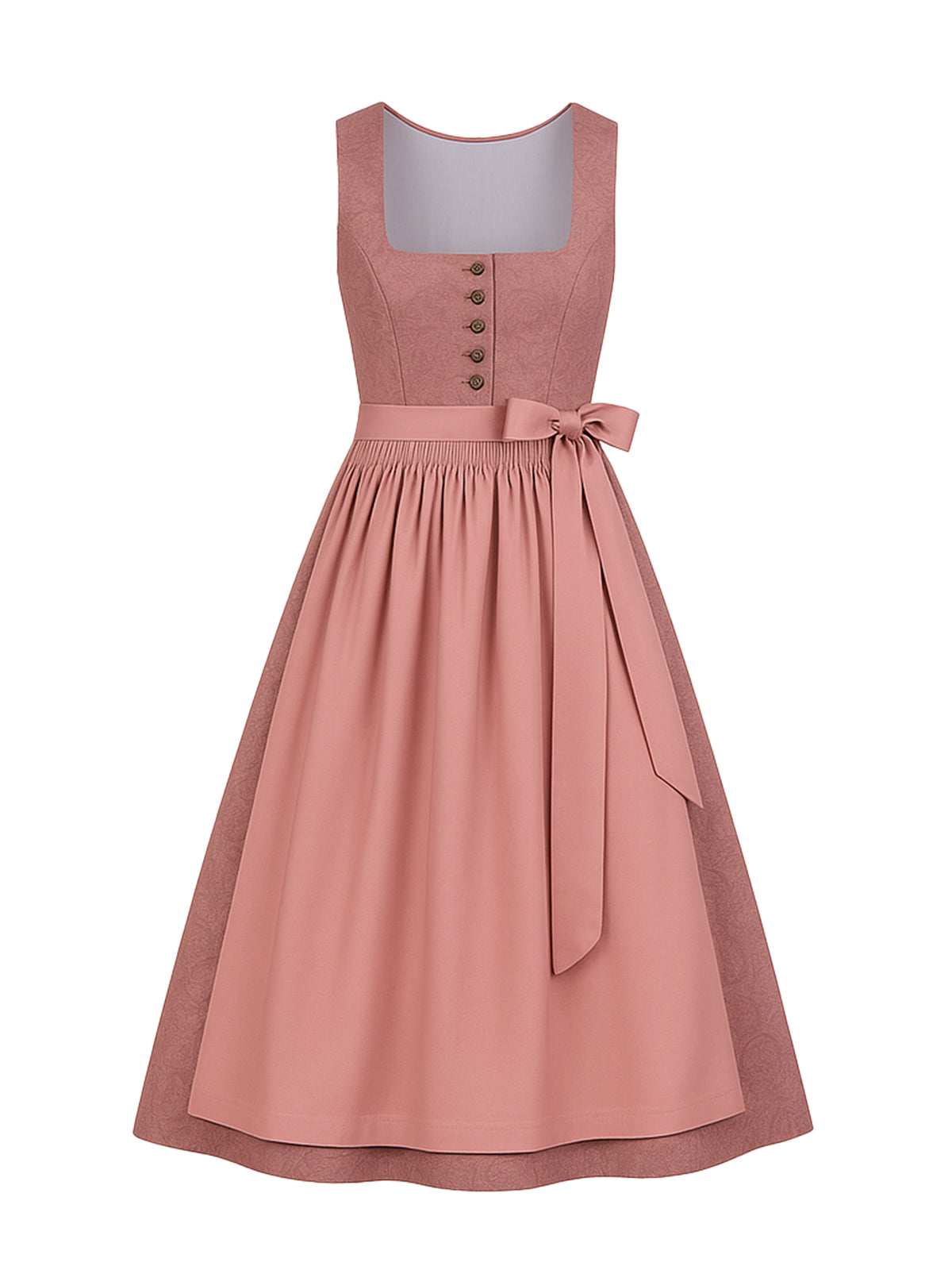 Rosa Dirndl mit Gerader Ausschnitt - HELGA