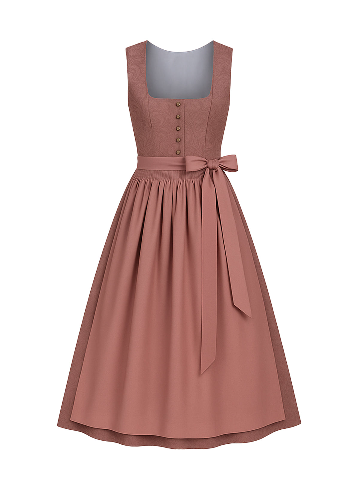 Rosa Dirndl mit Gerader Ausschnitt - LINA