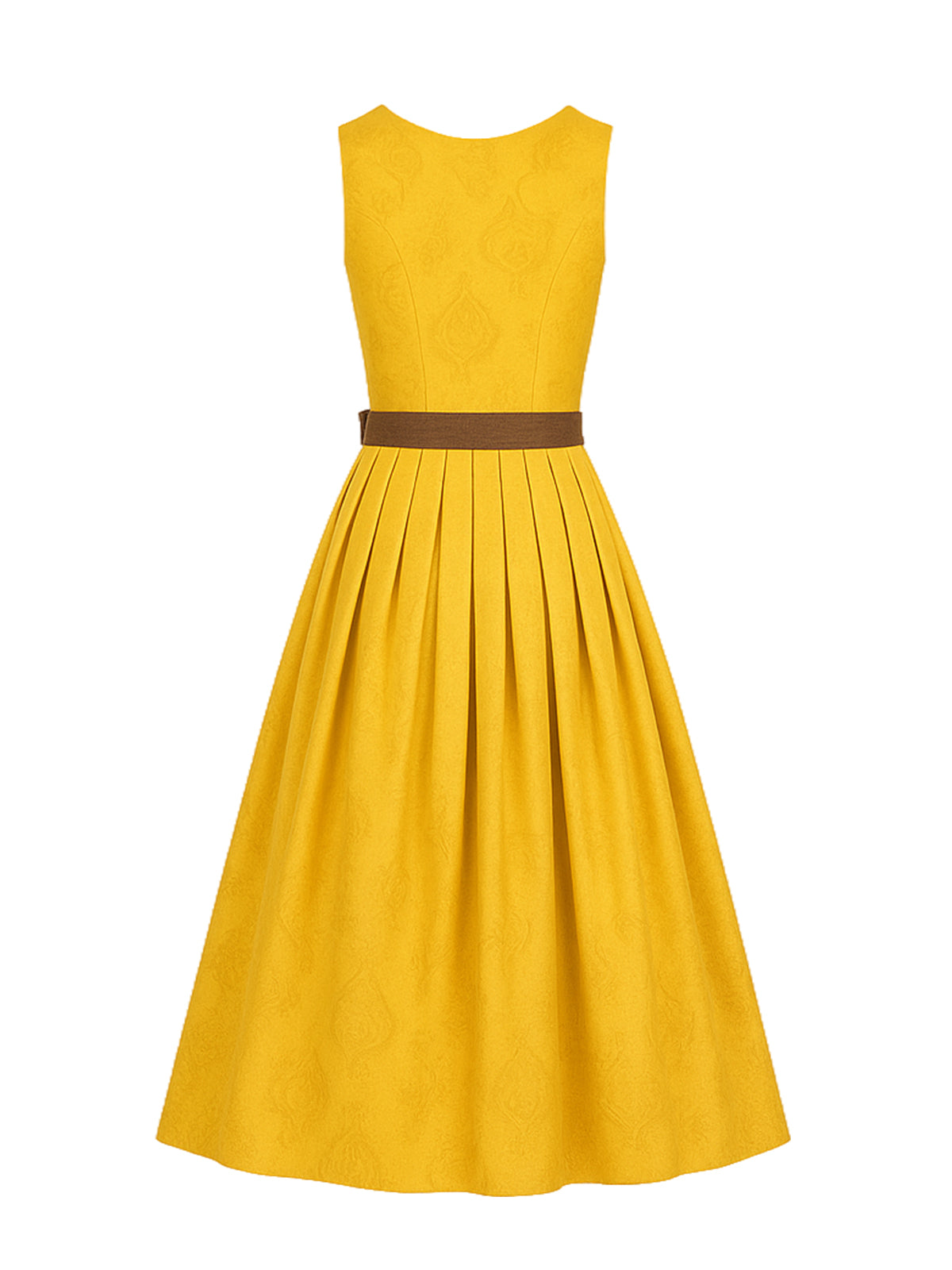 Gelb Dirndl mit Gerader Ausschnitt - ANNELIESE