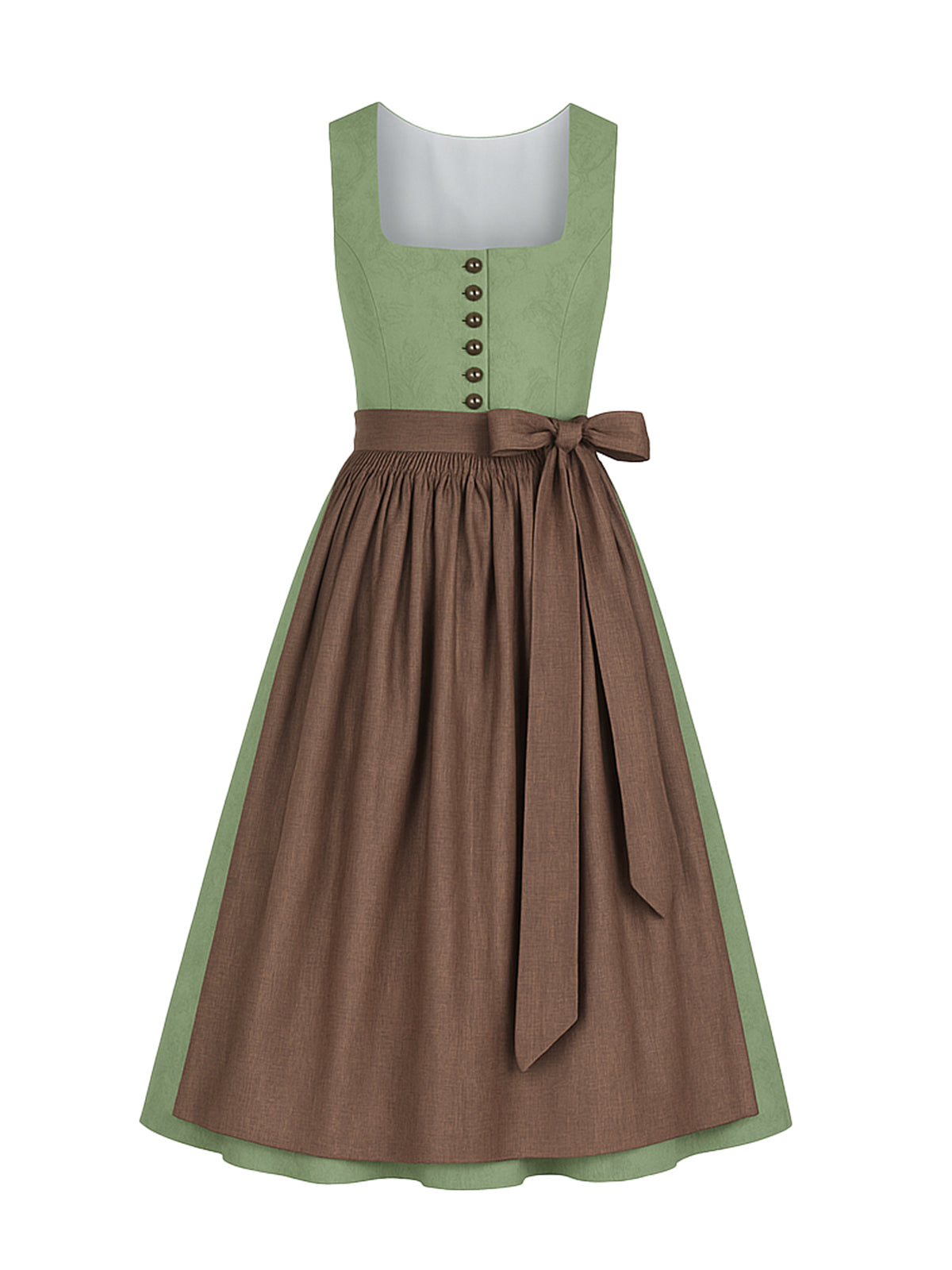 Grün Dirndl mit Gerader Ausschnitt - SINA