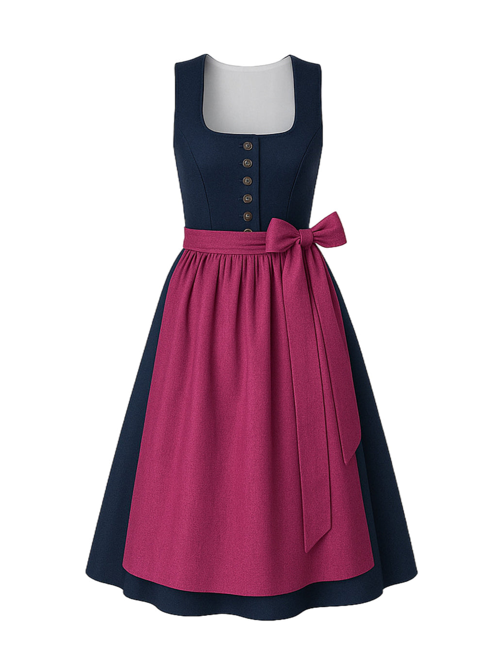 Blau Dirndl mit Gerader Ausschnitt - LISA