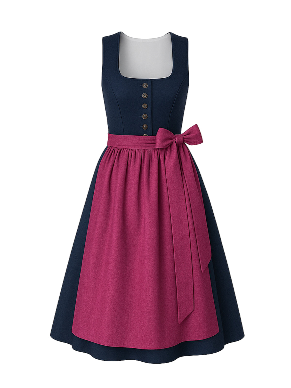 Blau Dirndl mit Gerader Ausschnitt - LISA